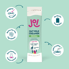 JOI single-serve pouch out of carton highlighting portable benefit