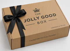 Jolly Good Care Packages close-up of snack textures and labels highlighting premium brands and variety