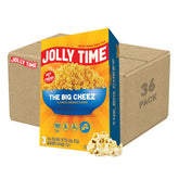 Jolly Time front packaging showing three 3.2oz sharing bags and bold branding benefit