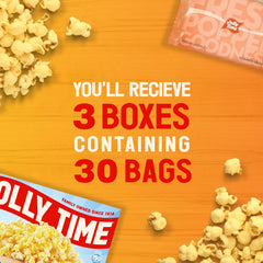 Jolly Time close-up of buttered kernels showing simple ingredient appeal
