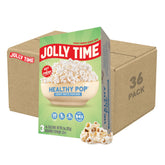 Jolly Time front packaging showing 36 healthy pop bags and benefits