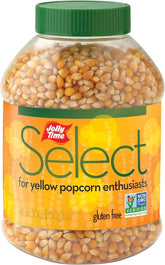 Jolly Time front packaging showing 30 oz jug and benefits for consistent popping