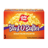 jolly time front packaging showing three 3.2oz bags and benefits
