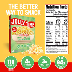 Jolly Time single mini bag ready to pop highlighting portable, portion-controlled serving