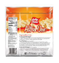 Jolly Time tray close-up showing three compartments for kernels oil and salt ensures accurate portions