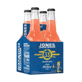 Jones Soda Nuka Victory front packaging showing four-bottle sleeve and label art, collectible display benefit
