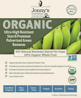 Jonnys Good Nature front packaging showing product and serving count benefits