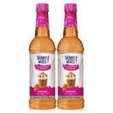 Jordan's Skinny Mixes front packaging showing caramel bottles and product details, convenient two-pack