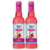 Jordan's Skinny Mixes cherry front packaging showing two 25.4 fl oz bottles and benefits