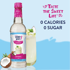 Jordan's Skinny Mixes bottle beside a ruler showing compact 25.4 fl oz size advantage