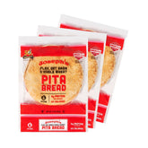 Joseph's front packaging showing three fresh pita packs and value savings