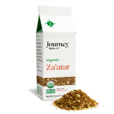 Journey Spice Co. front packaging showing organic za'atar and eco-friendly benefits