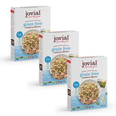 Jovial front packaging showing organic cassava elbows and product benefits