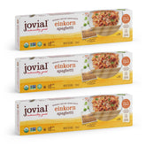 Jovial front packaging showing organic einkorn spaghetti and product benefit