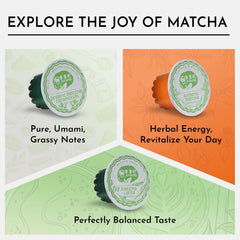 JOYBARBA matcha powder texture close-up showing fine grind and vibrant green color