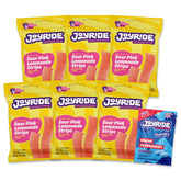 JOYRIDE front packaging showing six pink lemonade packs and branding benefit convenience