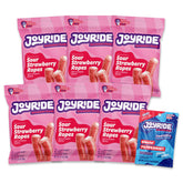 JOYRIDE front packaging showing sour strawberry ropes and benefits