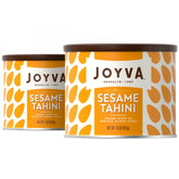 Joyva tahini front packaging showing two 15 oz jars and brand clarity