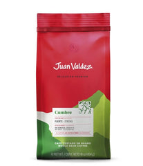 Juan Valdez pour-over brewing with grounds showing fresh extraction benefit