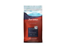 Juan Valdez front packaging showing 16 oz bag and premium branding benefits freshness