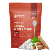 Judee's front pouch showing resealable packaging and ingredient benefit