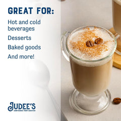 Judee's Gluten Free whipped topping on dessert illustrating stable peaks and dessert appeal