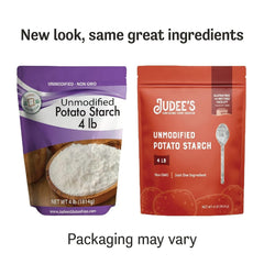 Close-up of fine Judee's potato starch powder showing smooth texture for even blending