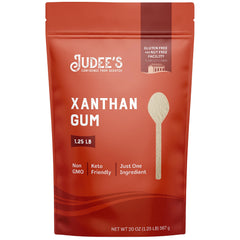 Judee's Gluten Free front pouch showing label and 20-ounce size benefit