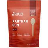 Judee's Gluten Free front pouch showing label and resealable pack benefit