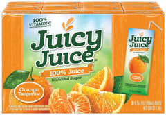 Juicy Juice close-up of carton texture and ingredient list highlighting natural sweetness