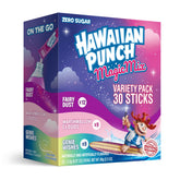 Juicy Mixes Hawaiian Punch front packaging showing 30-pack convenience and bold branding