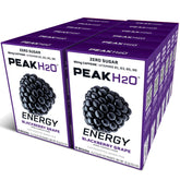 Juicy Mixes PeakH2O blackberry front packaging showing 72 packets and clear benefits
