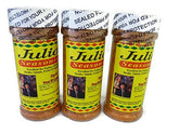 Julio's seasoning three 8oz containers front packaging showing Mexican-style blend