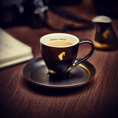 Julius Meinl label detail focusing on blend and certification benefits
