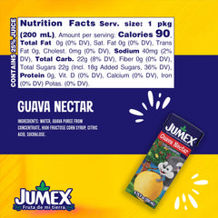 Jumex guava nectar pouring to show thick texture and real puree