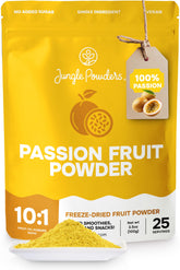 Jungle Powders front packaging showing 3.5 oz pouch and clear labeling benefit: portable pantry staple