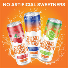 JUNO ENERGY lime flavor close-up of zest and sparkle, showing bright citrus refreshment