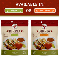 Just Add Luv pouring rich birria consommé into a bowl for dipping