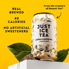Just Ice Tea close-up of the can top and rim highlighting easy-open design