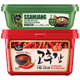 K FOOD KOREAN FOOD front packaging showing both sauce jars and convenience