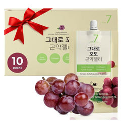 K FOOD front packaging showing grape konjac jelly and 10-pack convenience