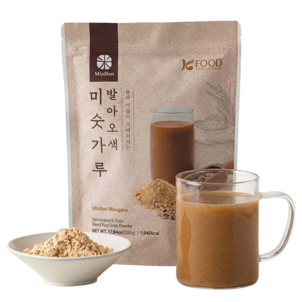 K FOOD misugaru front packaging showing product and benefits