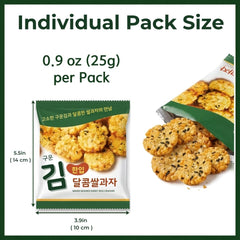 K-Herb close-up of cracker texture and roasted seaweed flakes highlighting light crunch