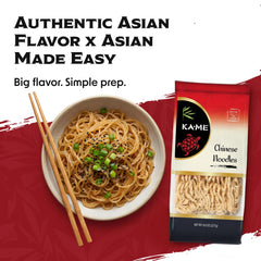 KA-ME noodle bundle of six 8 oz packs ready for pantry use