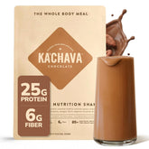 Ka'Chava chocolate front tub showing branding and 2 lb size, clear product visibility and convenience