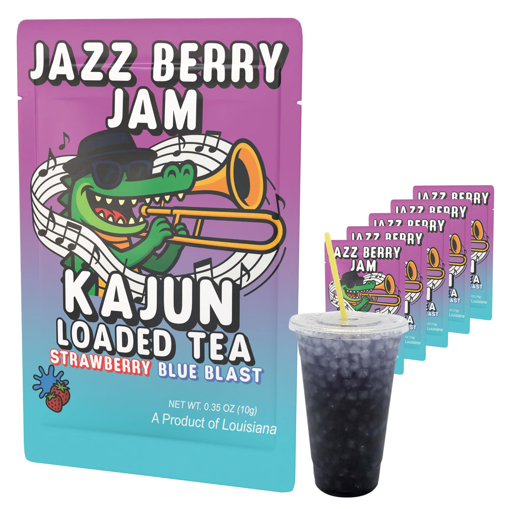 KaJun LOADED TEA front packaging showcasing Jazz Berry Jam flavor and benefits