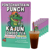 KaJun LOADED TEA front packaging showing Pontchartrain Punch flavor and benefits
