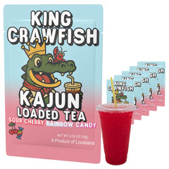 KaJun LOADED TEA front packet showing King Crawfish branding and flavor benefits