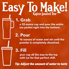 KaJun LOADED TEA mixed iced drink in clear cup showcasing refreshing hydration