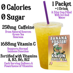 KaJun LOADED TEA single packet closeup highlighting travel-friendly convenience